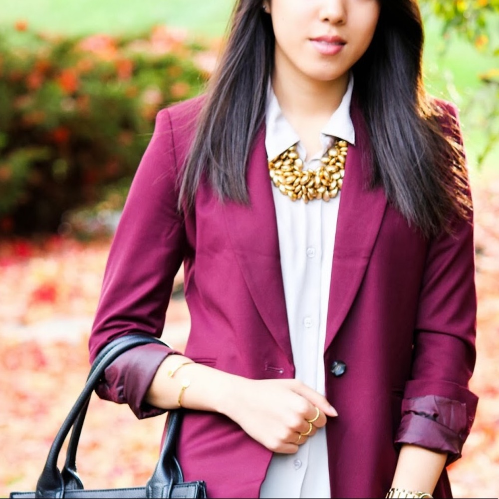 Gold Statement Necklace + Earring Set - image 2